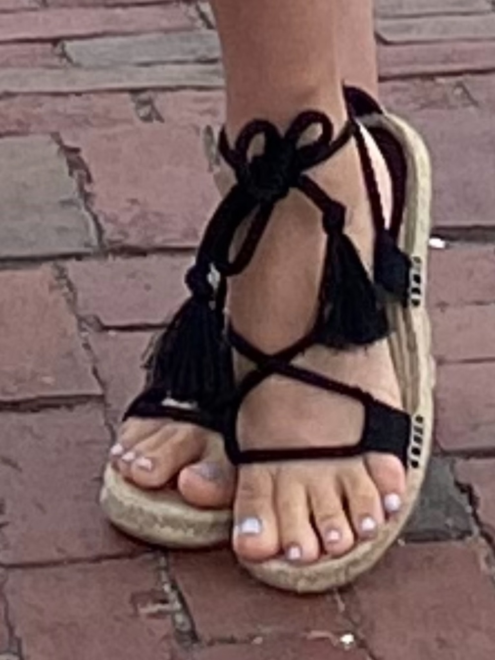 Christian Dior Black Jute tie around Sandals eu 39.5, 8.5/9 us